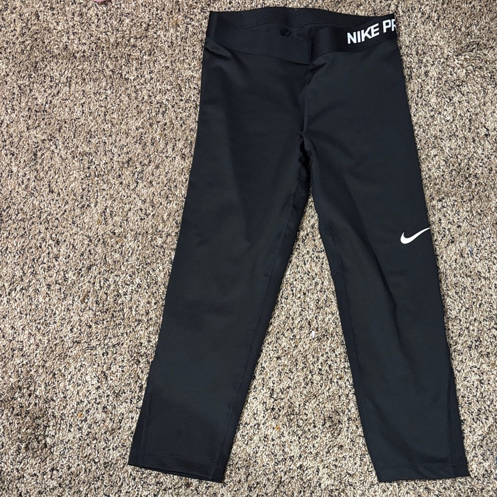 Nike Pro Black Leggings with White Logo